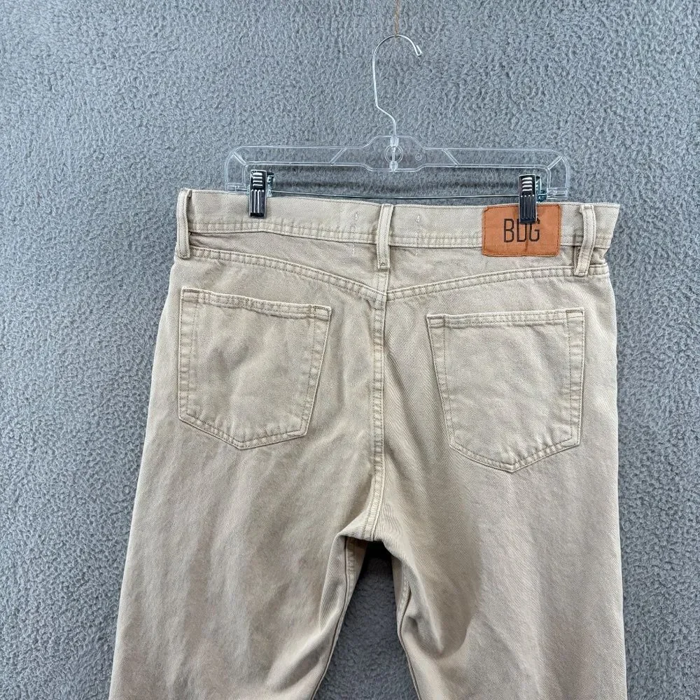 BDG Dad Slim Tapered Jeans 34x32 Beige Khaki Cotton Denim